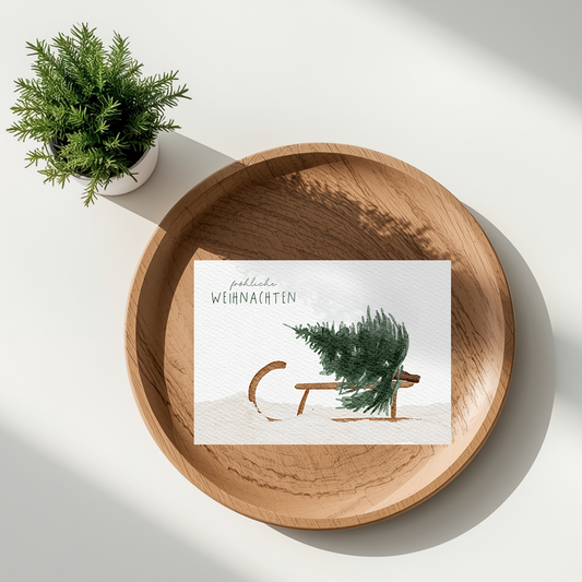Weihnachtsbaum Schlitten